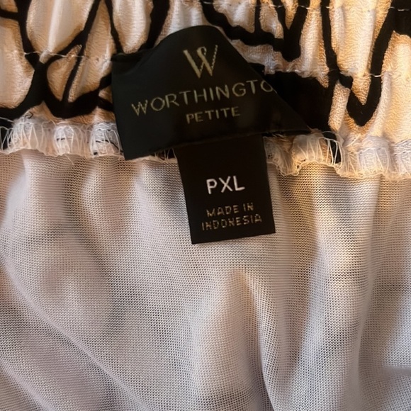 Worthington Maxi Skirt PXL drawstring neutral floral - Picture 6 of 9